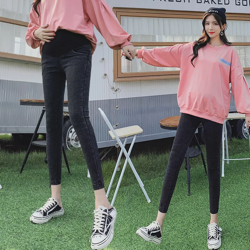 

Maternity Pants 2019 Autumn And Winter New Style Maternity Pants Comfortable Fabric Ultra-stretch Fried Flower Skinny Jeans