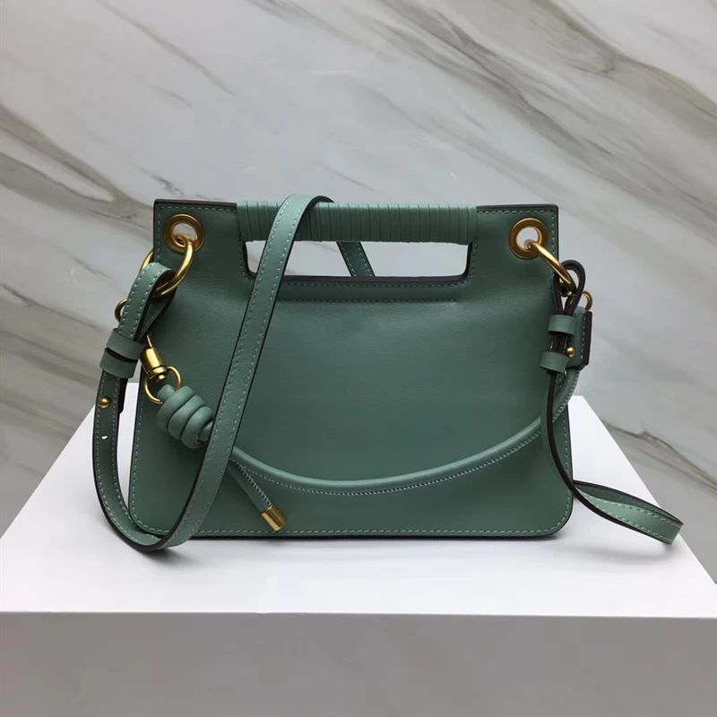 Dark Green Сумки для женщин, сумка через плечо, брендовая, высокое качество, настоящая кожа, роскошная сумка, дизайнерская сумка, снаружи, Ins, модная, однотонная, Messenge - Цвет: Dark Green