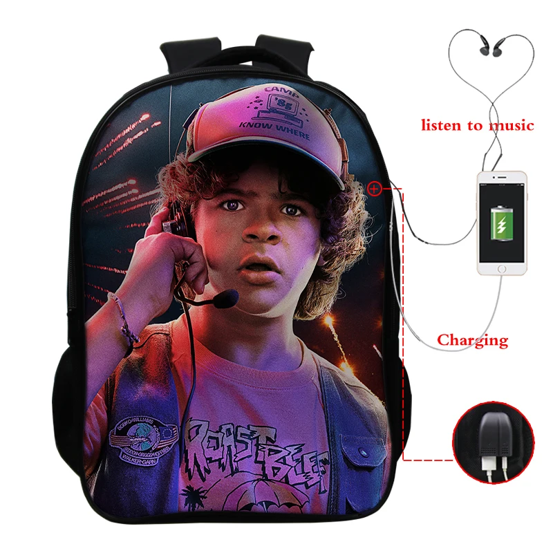 Новые странные вещи рюкзак USB 16 дюймов школьные сумки для детей повседневные подростковые рюкзаки мужские женские дорожные сумки на плечо - Цвет: 9