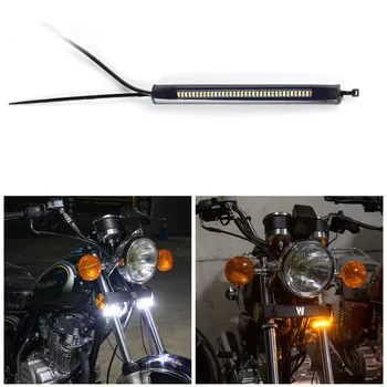 

2Pcs LED Motorcycle Turn Signal Light DRL Amber Flashing Ring Light Strip Universal Motorcycle Daytime Running Flashing Blinker