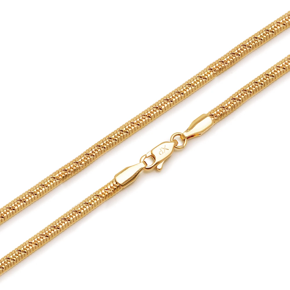 XP ювелирные изделия-(60 см* 3 мм) маленькие ожерелья с цепочкой змея для мужчин модные ювелирные изделия золотого цвета 18 k Вышивка без никеля медь