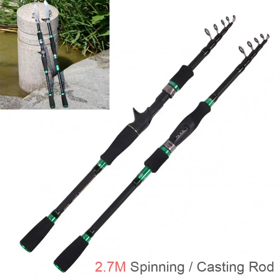 Ultralight Fishing Rod Carbon Fiber Telescopic Spinning Hard Pole Durable Rod 