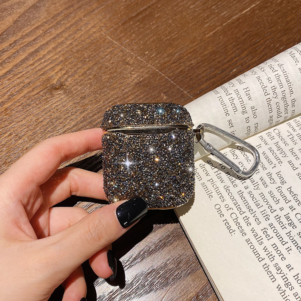 Luxury Shiny Glitter Cover Earpods Case for Apple AirPods 2 1 Earphone Protective Cute Cases Funda Coque for AirPod Air Pods 2/1