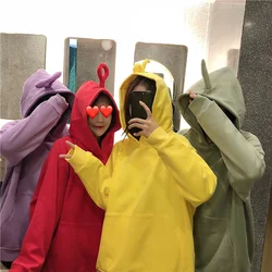 2022 ins outono inverno camisola feminina cor sólida bonito teletubby design moletom hoodies solto pulôver casual all match topo