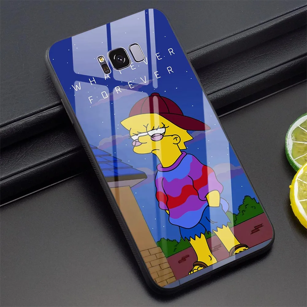 Чехол для телефона Galaxy A40 чехол из закаленного стекла с аниме Simpsons Note 8 9 S7 Edge S8 S9 Plus