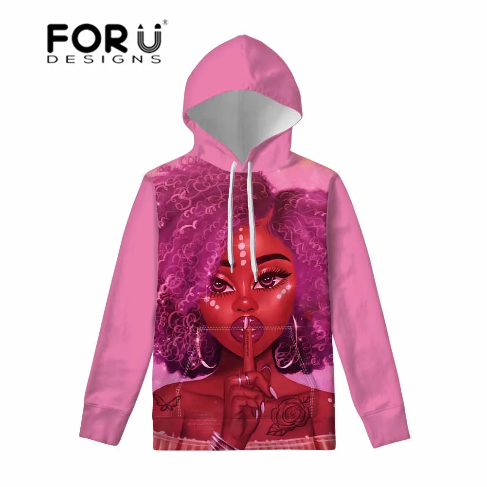FORUDESIGNS, женские осенние пуловеры, женские толстовки, африканские девушки, черная художественная афро Толстовка для подростков, модные топы, уличная одежда для женщин - Цвет: YQ4554Z72