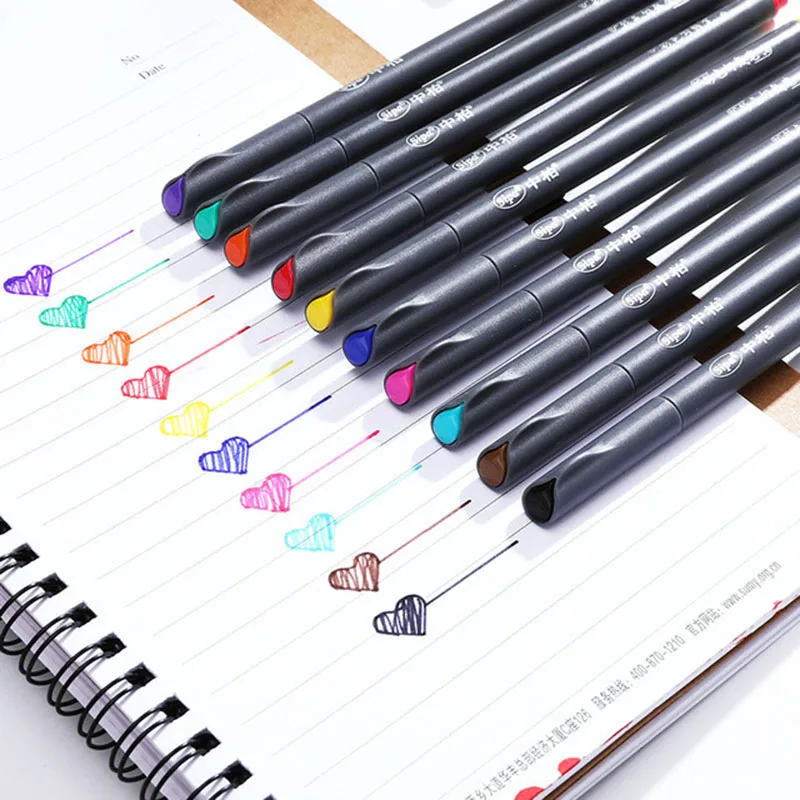 12 В/24 шт красочные 0,38 мм нейтральной маркер для белой доски тонко пишущие ручки для школы и офиса перо набор Kawaii чернильная ручка товары для рукоделия милый 04031