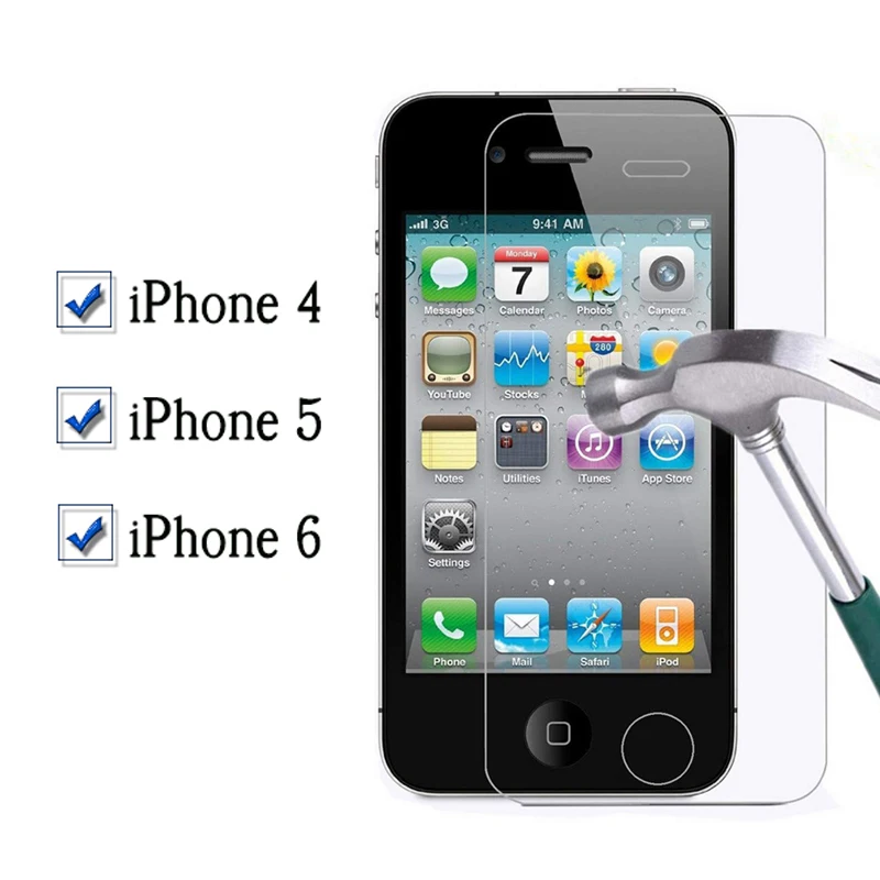 Защитное стекло iphone 4 для Apple iphone 6 5 4 Защита экрана aphone ip iphone 5 iphone 6 iph Броня закаленное стекло листовая пленка