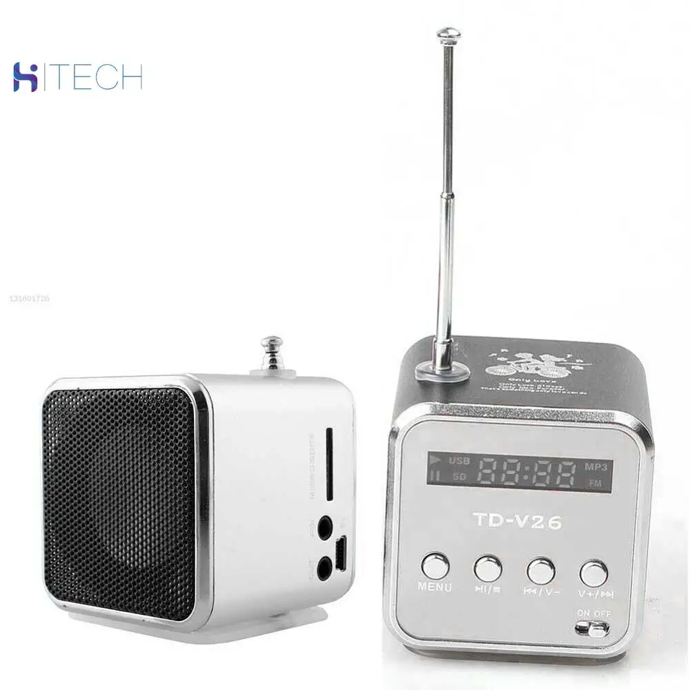 

[SB] TD-V26 portable mini speaker (silver) portable mini digital broadcast stereo speaker rechargeable player