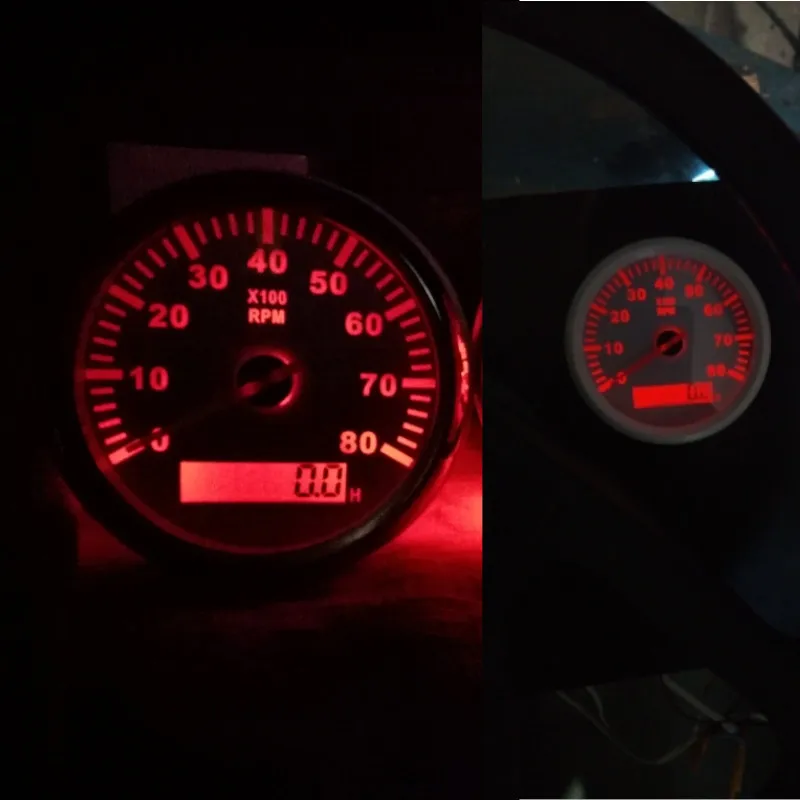 8000 rpm Tachometer Boat Car Marine Tacho meter with LCD Hourmeter Car Tachometer with red backlight 12V boat accessories marine tachometer gauge engine tachometer tachometer meter