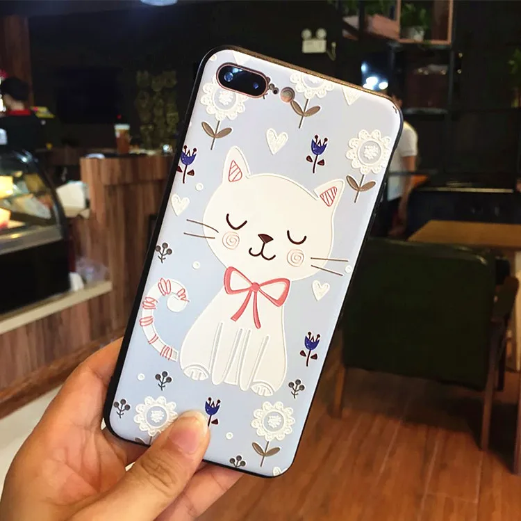 Cute Relief Soft Silicone Back Cover Case - Stylish and Protective Phone Case
