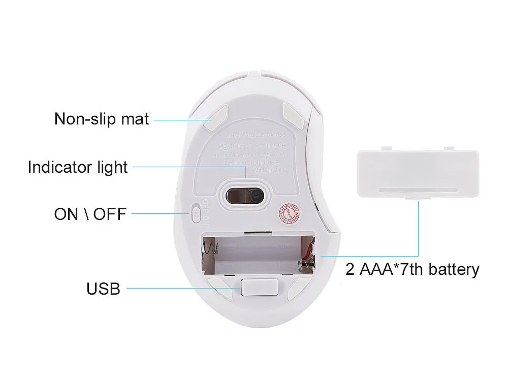 Бесшумная беспроводная мышь для геймера, 3D Мини USB, оптическая компьютерная игровая мышь 800/1200/1600 точек/дюйм, эргономичная игровая мышь для ноутбука