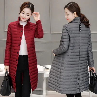 

MLCRIYG Woman Autumn Red Coat Ultra Light Duck Down Jacket Long Female Overcoat Slim Scarf Parka Winter Portable Warm Coat LX291