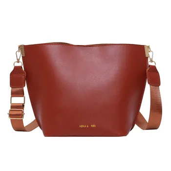 

Simple Style Women Shoulder Crossbody Bags Soft PU Leather Large High-capacity Hasp Bucket Bags Casual Fashion Tote Bags bolsos
