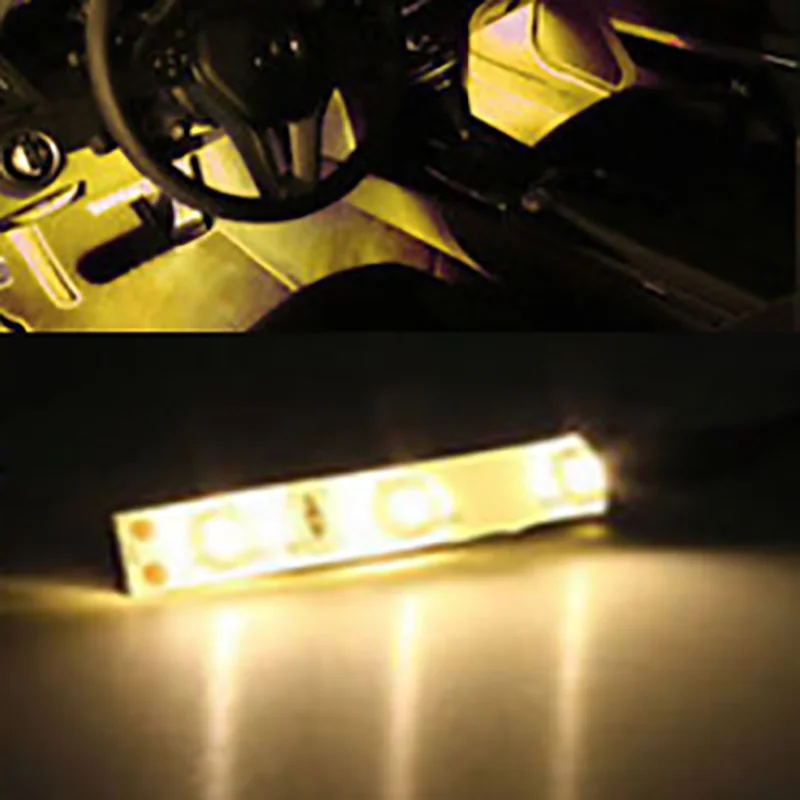 2PC White 3 SMD LED Strip For Jeep Courtesy Stereo Under Dash Light Waterproof 