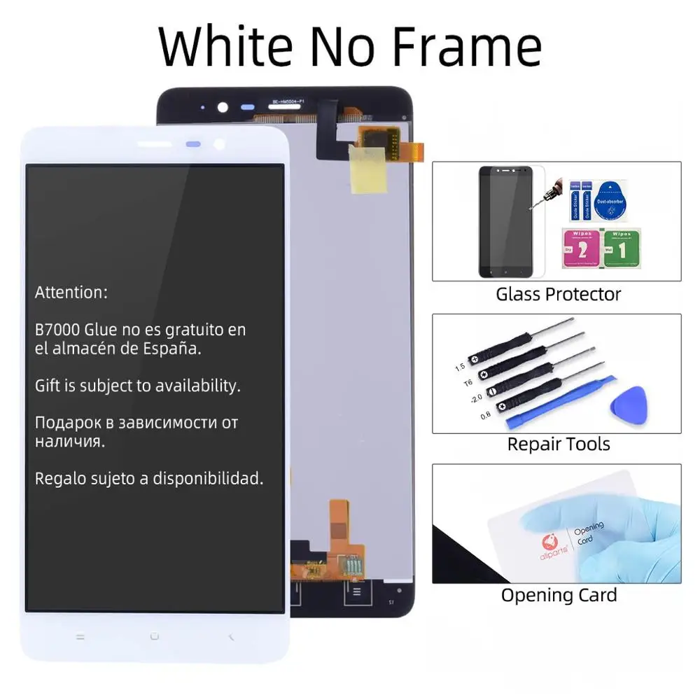 150mm Дисплей для Xiaomi Redmi Note 3 3 Pro LCD в сборе с тачскрином на рамке 5.5'' черный белый золото - Цвет: White No Frame
