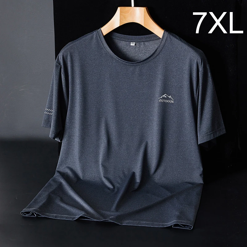 

Big Size Tshirts Men Casual Tee Short Sleeve Summer T-shirt Fashion Tops Tees Solid Color Plus Size Male Breathable HX380