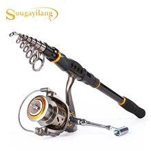 Sougayilang 1,8-3,6 м портативная телескопическая удочка с 13BB рыболовная Катушка спиннинговая удочка и Катушка комбо