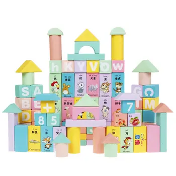 

Woodiness Building Block Toys for children Baby Alpinia Oxyphylla Assembling Digital Wooden Solid Wood Head