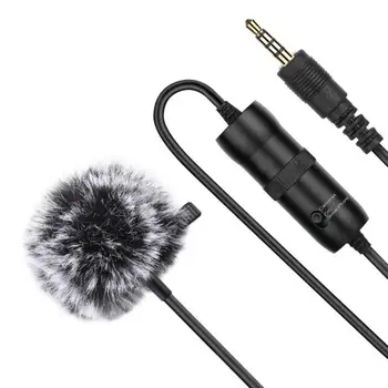 

Microphone Clip-on Collar Tie Mobile Phone Lavalier Microphone Condenser Mic 3.5mm for Cell Phone Laptop Tablet