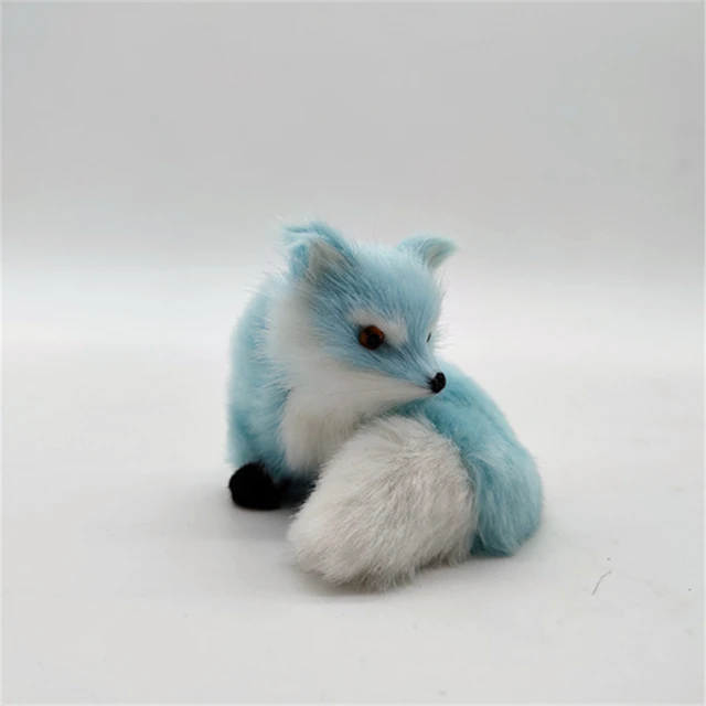 small cute real life fox model plastic&furs blue fox gift about 8.5cm  xf2718 - AliExpress