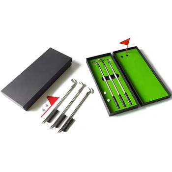 

Golf Mini Course Pole Club Set Golf Pen Set Mini Desktop Golf Ball Pen Gift Set Putting Green Flag Golf Clubs Models Ballpoint