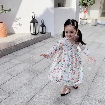 

2020 Korean Style Girls Printed Dress Fashion Spring Cotton Girls Dresses 2-8 Years PO863