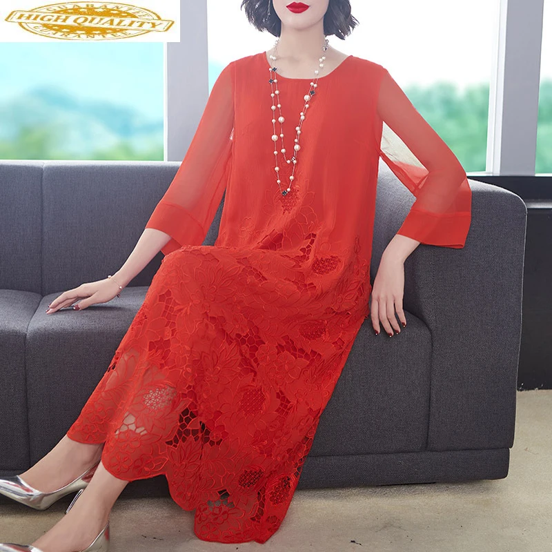 Zijde Zomer Jurk 2020 Vintage Elegante Borduurwerk Jurk Voor Vrouwen Rood Casual Maxi Jurk Dames Jurken Plus Size Vestidos MY2358 Zijde Zomer Jurk 2020 Vintage Elegante Borduurwerk Jurk Voor Vrouwen Rood Casual Maxi Jurk Dames Jurken Plus Size Vestidos MY2358