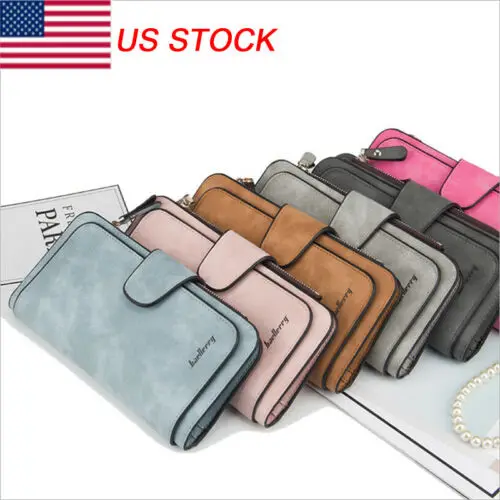 

Local stock Women Lady Long Leather Trifold Card Wallet Clutch Checkbook Purse Handbag