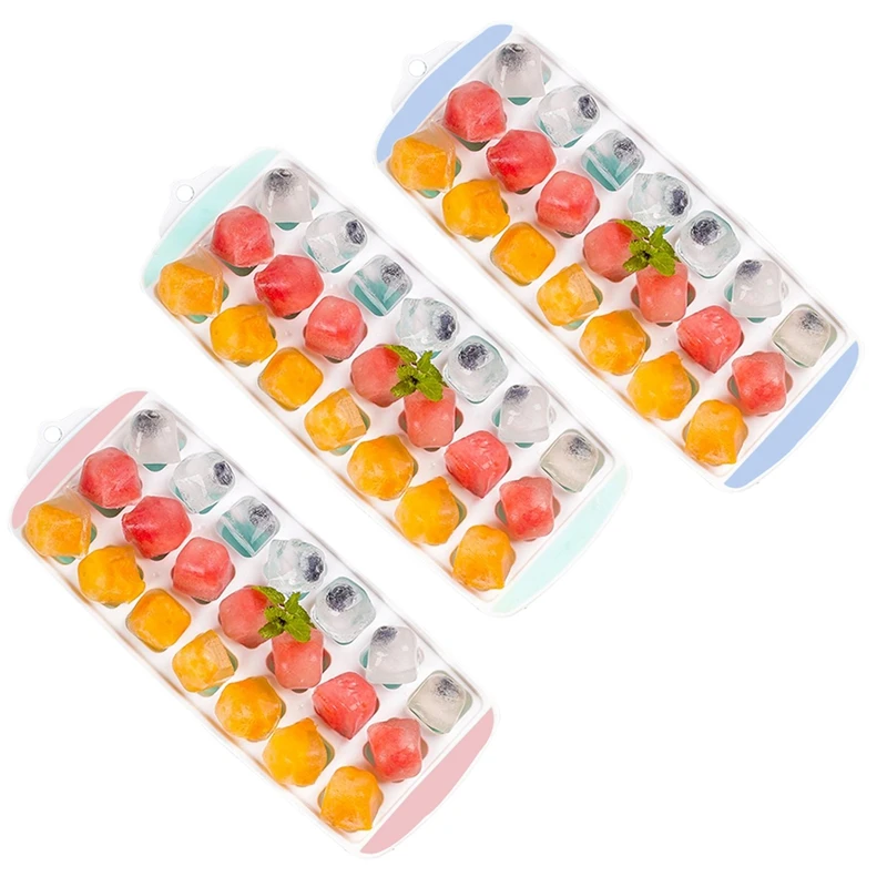 Лотки для льда 3 упаковки гибкие силиконовые лотки с крышками устойчивыми к