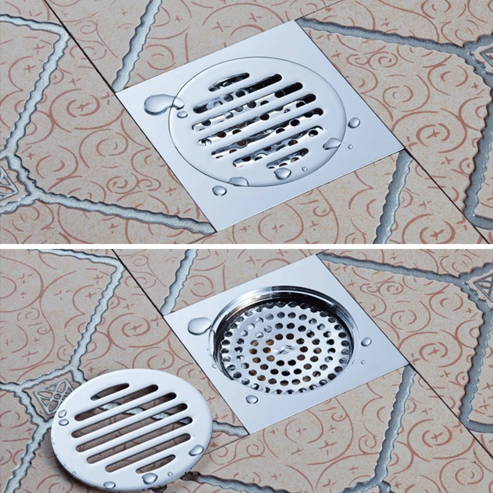 Shower Floor Drain Anti-Odor Shower Drains Anti-clogging Hair Stopper Catcher Sink Strainer Drain with Removable Strainer Cover