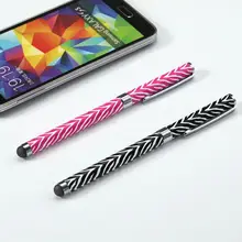 Белый узор печати 2 в 1 емкостный сенсорный экран Стилус роликовый шар тонкой точки чернильное перо с заколка-шляпка