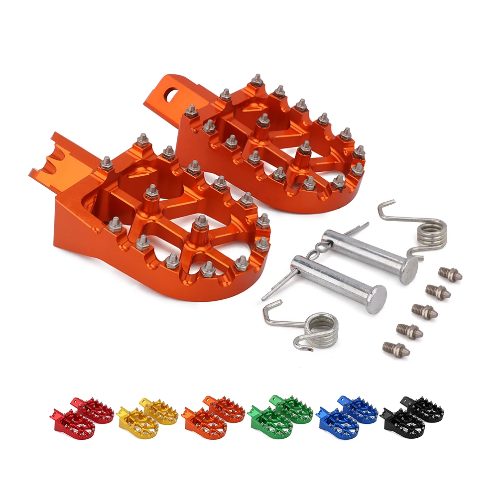Мотоцикл алюминиевый Универсальный CNC красочные подножки для ног подножки для HONDA CRF XR 50 70 110 M2R SDG DHZ SSR KAYO велосипед ямы - Цвет: Оранжевый