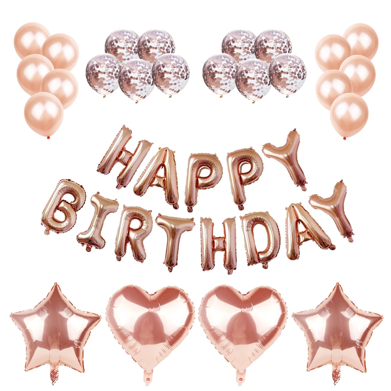 HB set 5 Воздушные шары с днем рождения, вечерние, декоративные, цифровые шары для детей, взрослых, детей, Душ, конфетти, воздушные шары с буквами, товары для дня рождения - Цвет: HB set 5