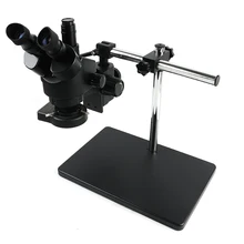 7-45X 3.5X-90X Simul фокальный Тринокулярный Стерео микроскоп с одной ручкой вращающийся кронштейн со вспомогательным объективом Len светодиодный светильник