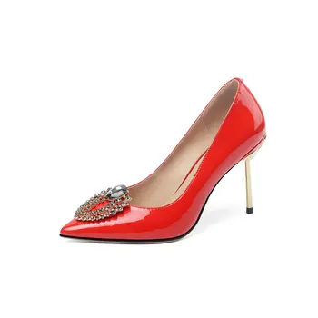 

Genuine Leather Women Pumps High Heeled Wedding Party Shoe Woman Spring Summer Casual Shoes Ladies
