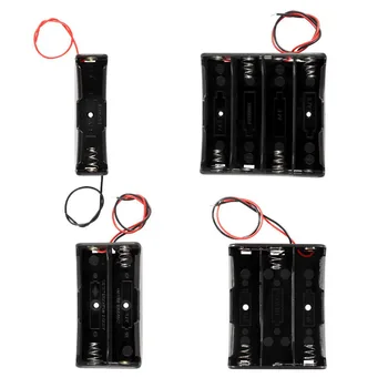 

Black Plastic 1x 2x 3x 4x 18650 Battery Storage Box Case 1 2 3 4 Slot Way DIY Batteries Clip Holder Container With Wire Lead Pin