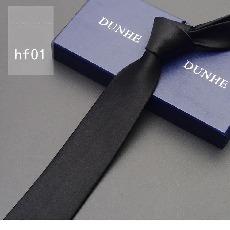 Высокое качество, новинка, шелковые свадебные галстуки для мужчин, тонкий галстук 6 см, дизайнерский бренд, черный, серый, серебристый галстук на шею с подарочной коробкой - Цвет: hf01