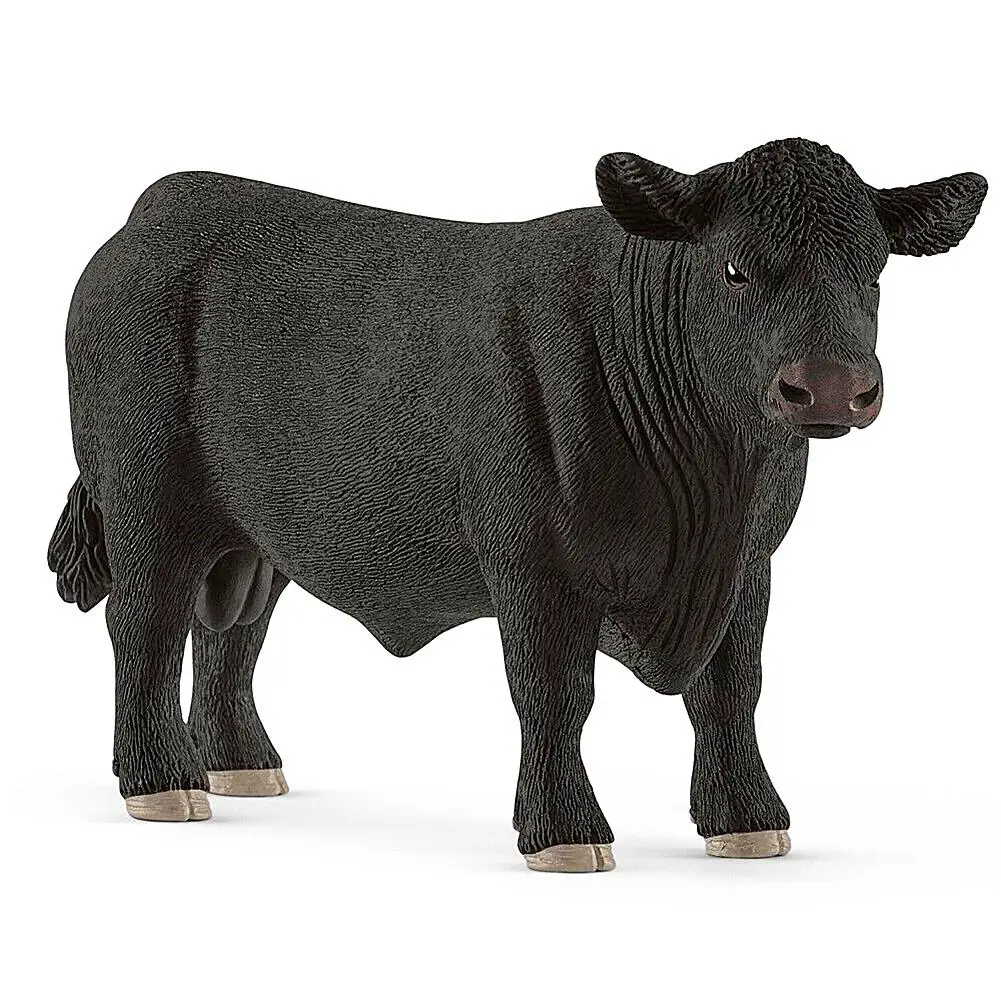 

5.5inch Black Angus Bull Toy Original Horse Genuine Wild Life Zoo Jungle Farm Animals Model Kids Educational Toy For Kid Gift