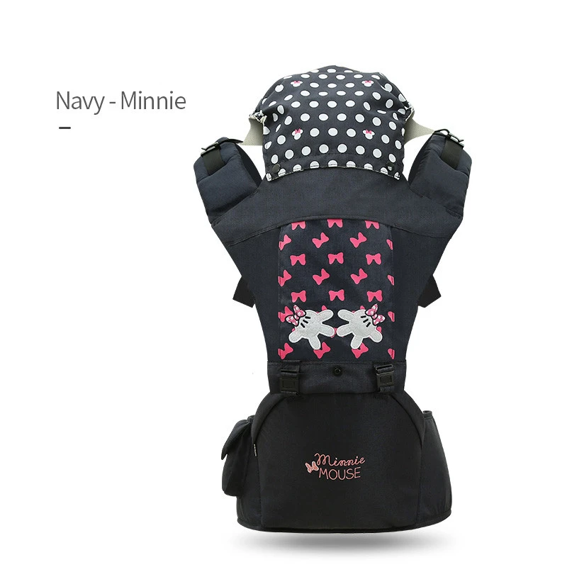 Navy-Minnie Детская переноска disney, дышащая, эргономичная, с Микки Маусом, Хипсит для новорожденных, удобная, передняя, детская переноска - Цвет: Navy-Minnie