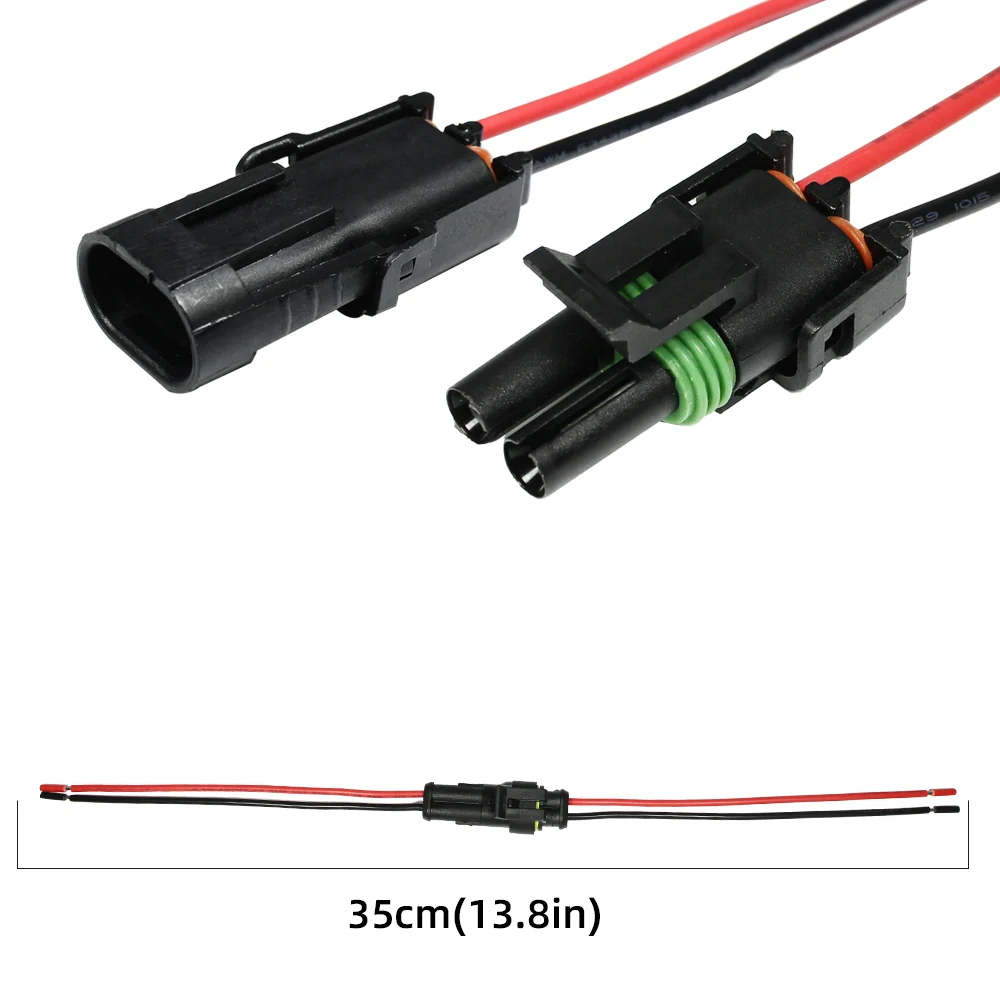 YUNPICAR 2 Pin Way Waterproof Electrical Connector Waterproof Electrical Connector for Car Truck Boat Motorcycle Bike Marine