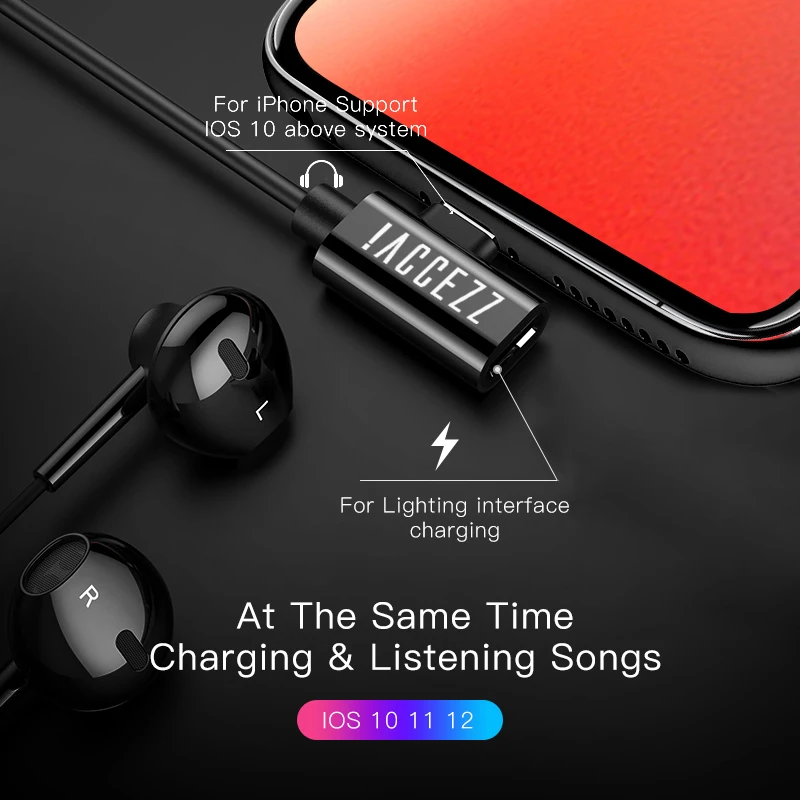 ! Новые наушники вкладыши ACCEZZ 2 в 1 для iPhone 7 8 Plus X Xr Xs стерео проводные с магнитной
