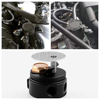 

Oil Catch Can Tank with Breather Tank Reservoir Filter Baffled