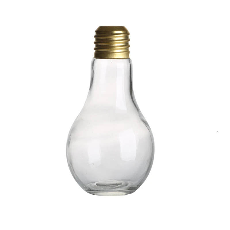 Модная креативная круглая лампа кулер колы соломинки Крышка для кружек Портативный Холодный Напиток Фруктовый сок для молока и чая лампа бокалы для коктейлей - Цвет: Lamp Bulb Glass