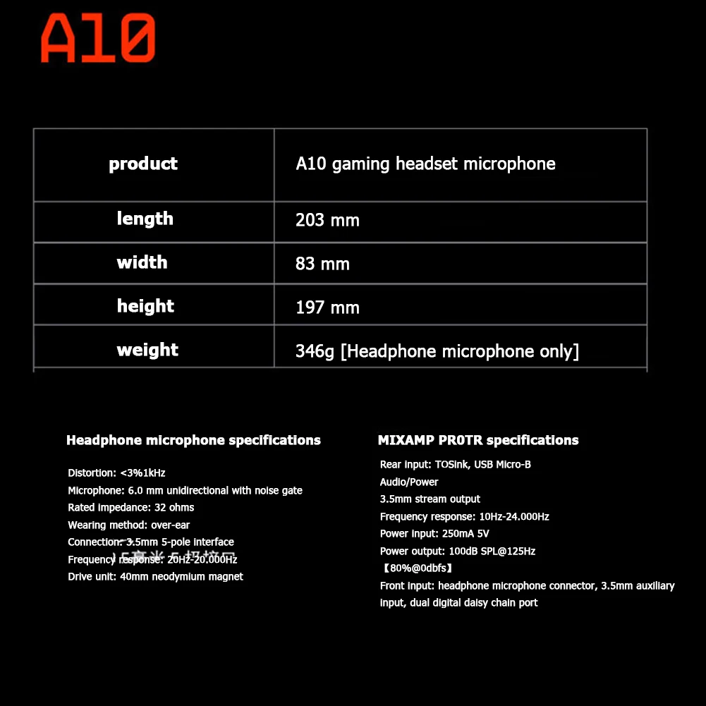 Original Logitech Astro A10 Wired Headset Esports