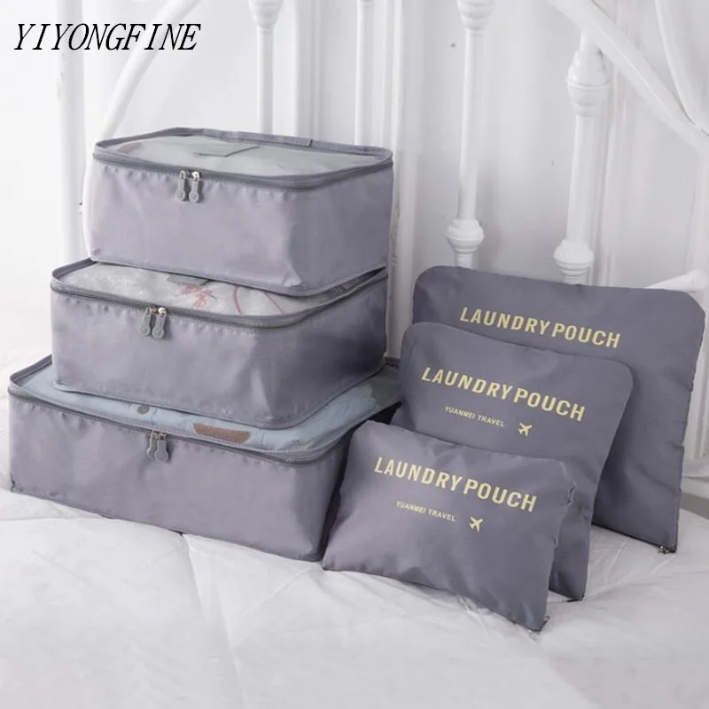 Packing Cubes Organizer-Bag Luggage High-Capacity Mesh Multifunctional 6pcs/Set Unisex