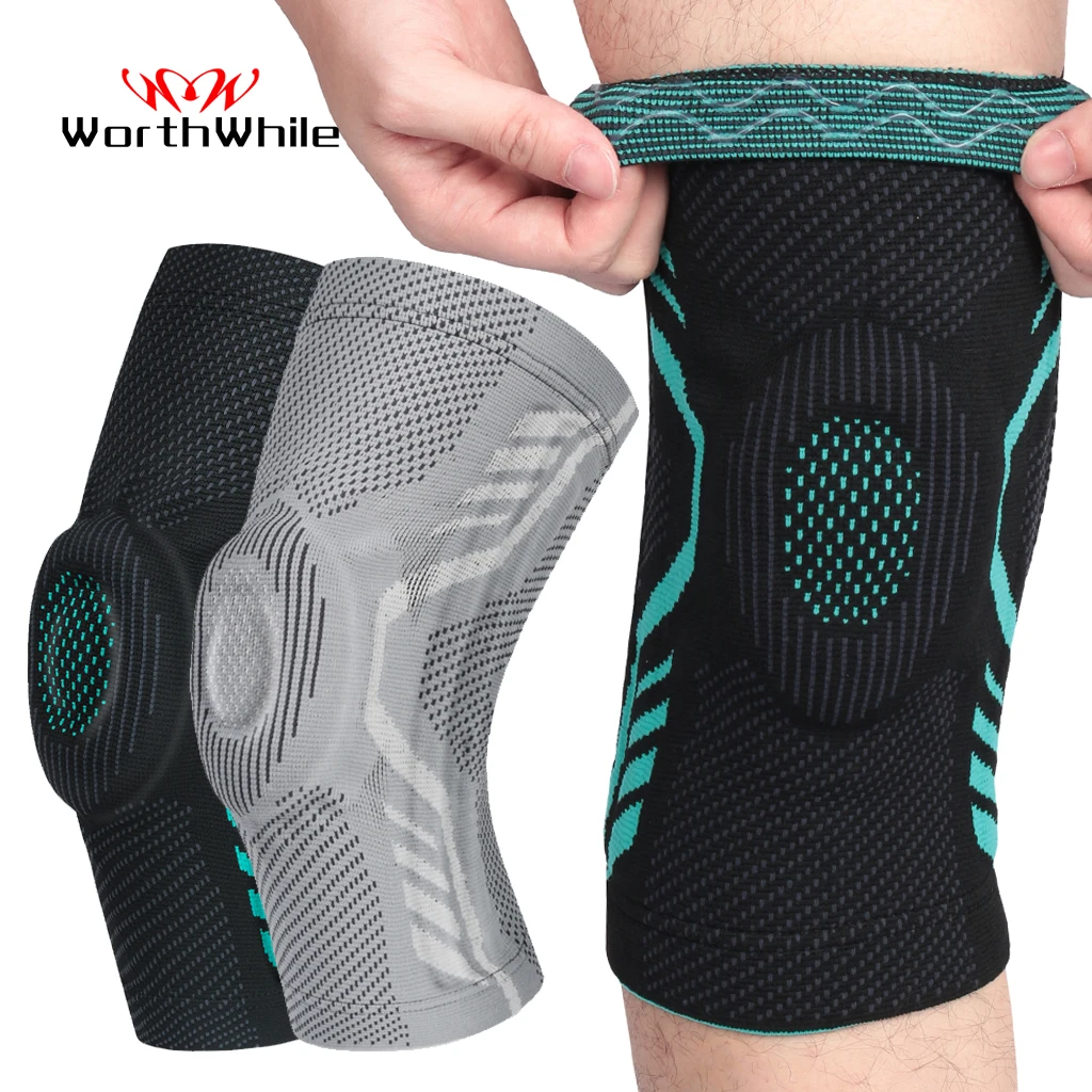 WorthWhile 1/2PCS Silicon Padded Basketball Knee Pads Patella Brace Kneepad Joint Support Fitness Protector Compression Sleeve | Спорт и