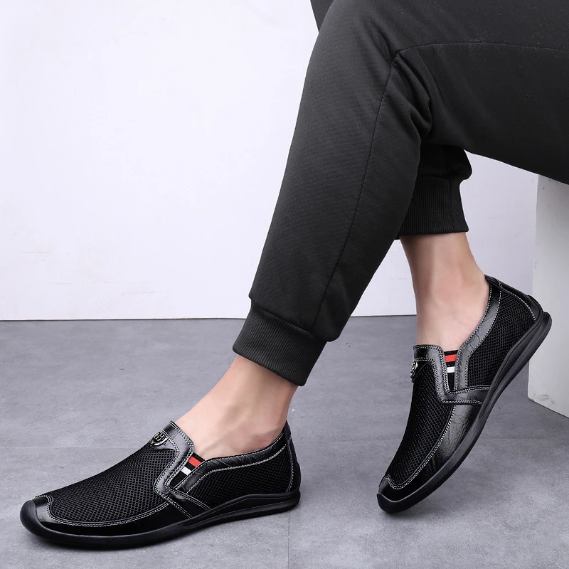 Zapatos formales para hombre, zapatillas de tendencia de caballero, antideslizantes, de cuero, resistentes al desgaste, cómodos y planos de fiesta|Zapatos informales de hombre| - AliExpress