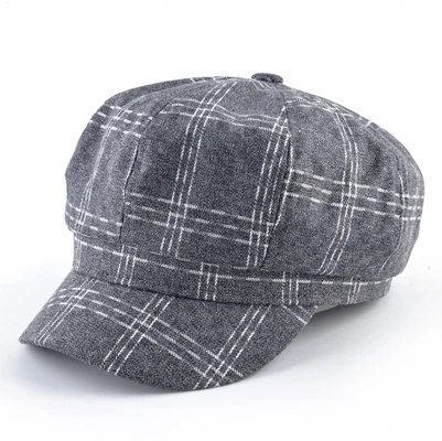 Модные зимние шляпы для мужчин Военная восьмиугольная кепка Женская кепка газетчика плоские винтажные береты шляпа Повседневная gorros planas - Цвет: gray