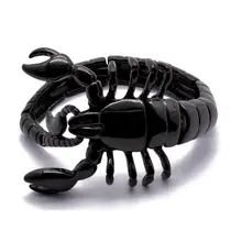 Браслеты из нержавеющей стали, черный скорпион, очаровательные мужские браслеты, панк браслет на запястье, браслеты, мужские ювелирные изделия, 8,26 дюйма